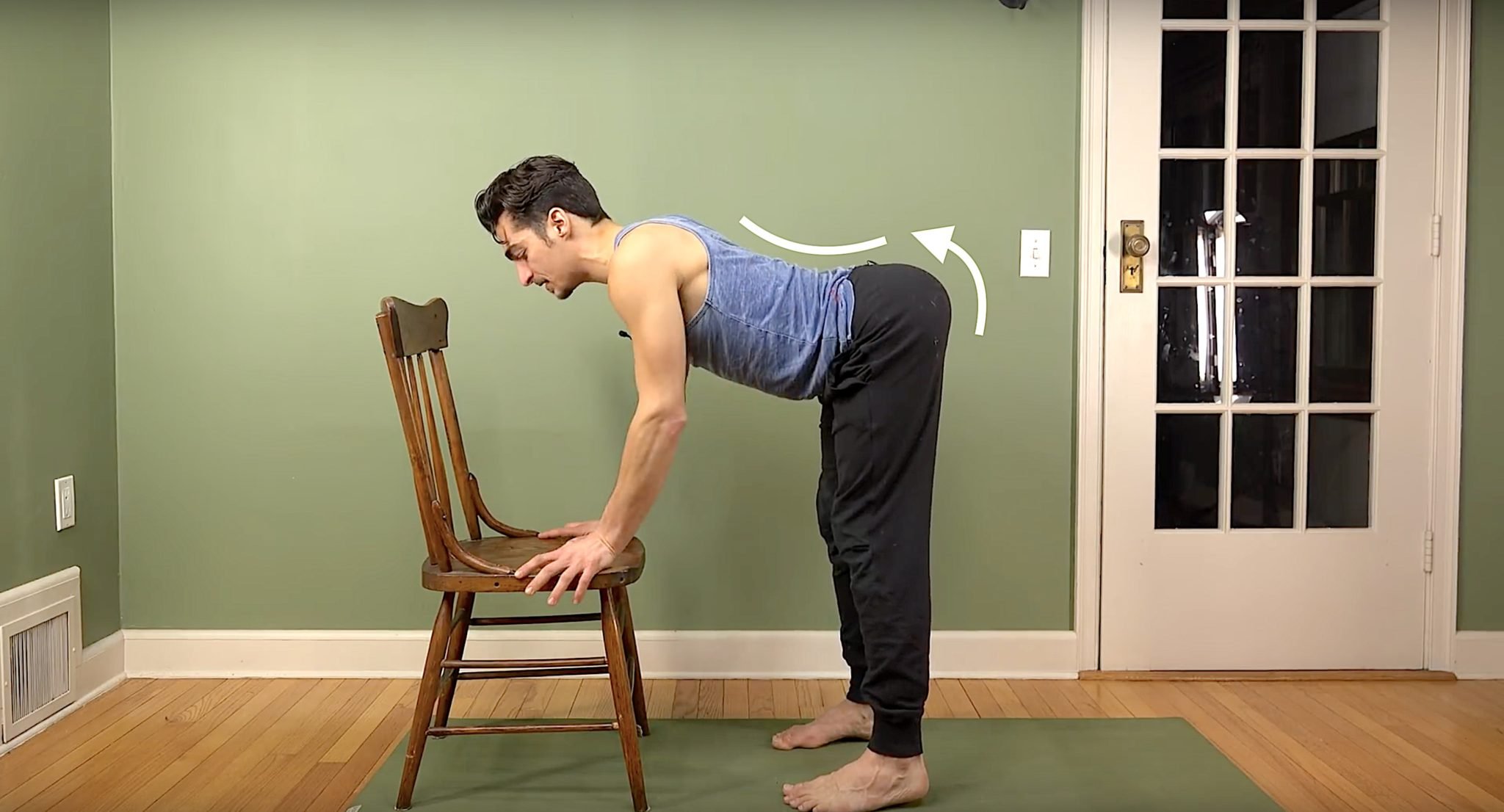 hamstring stretch with low back strength for chair yoga