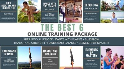 online yoga classes package with handstand and hip openers