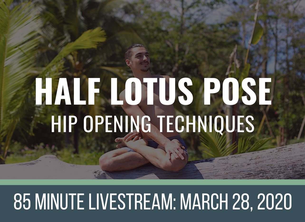 yoga hip stretch class for half lotus pose 